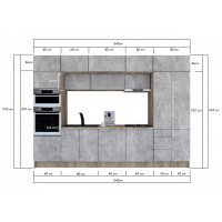 Bucatarie ZONE 340 FRONT PAL K002 / decor 4298